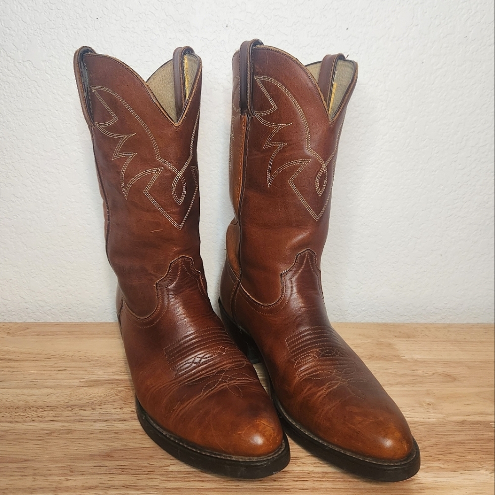 Durango TR762 Oiled Peanut‎ Leather Men's Cowboy Boots, Size 9.5D
